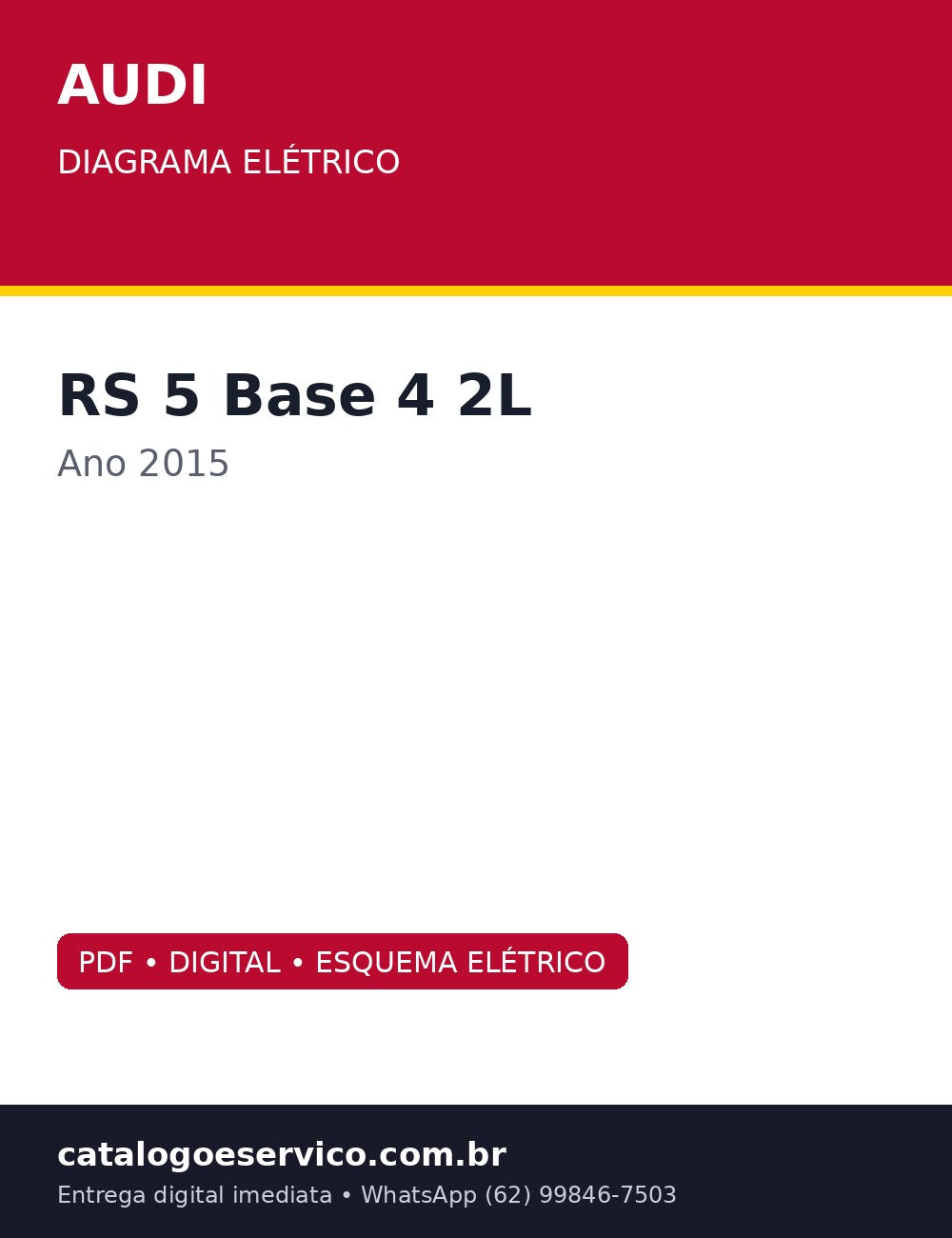 Diagrama Elétrico Audi RS 5 Base 4.2L 2015 — 5 V8: o diagrama que mapeia direção ativa, controle
