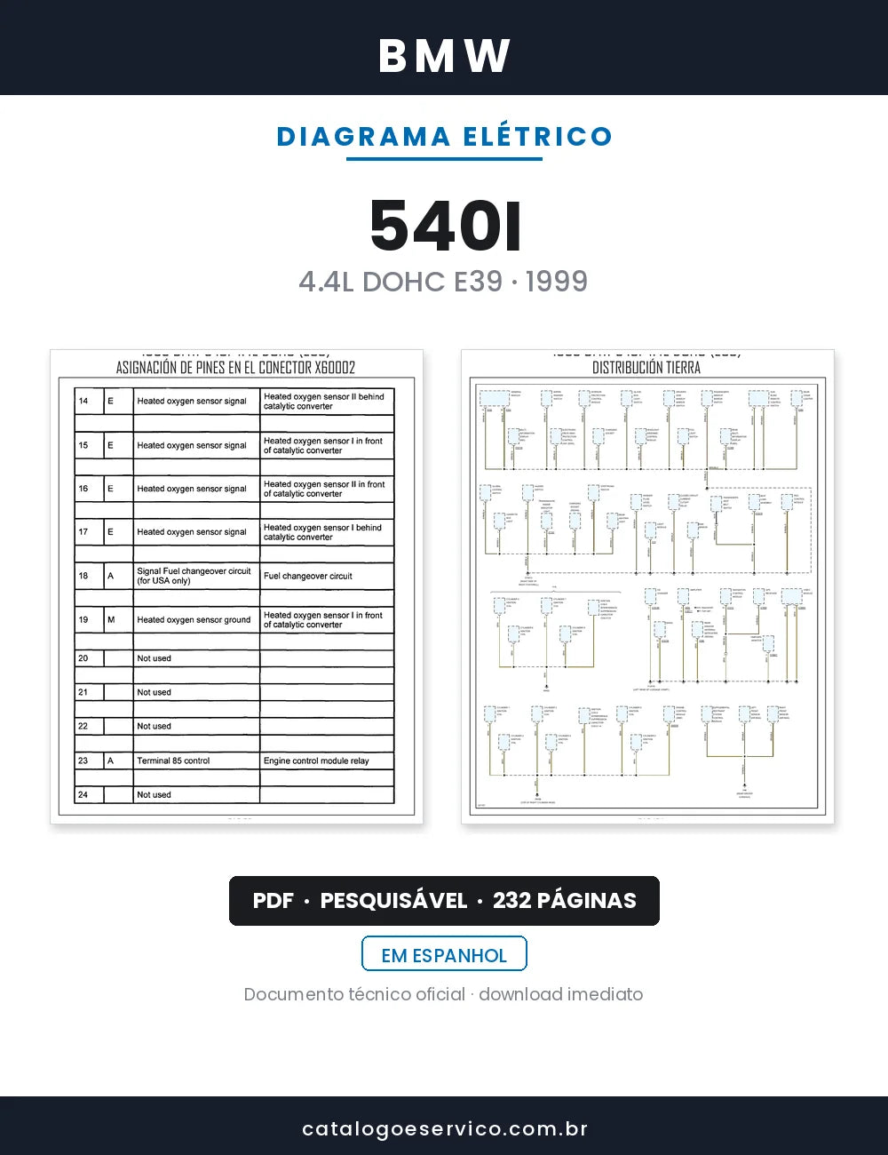 Diagrama Elétrico BMW 540i — capa