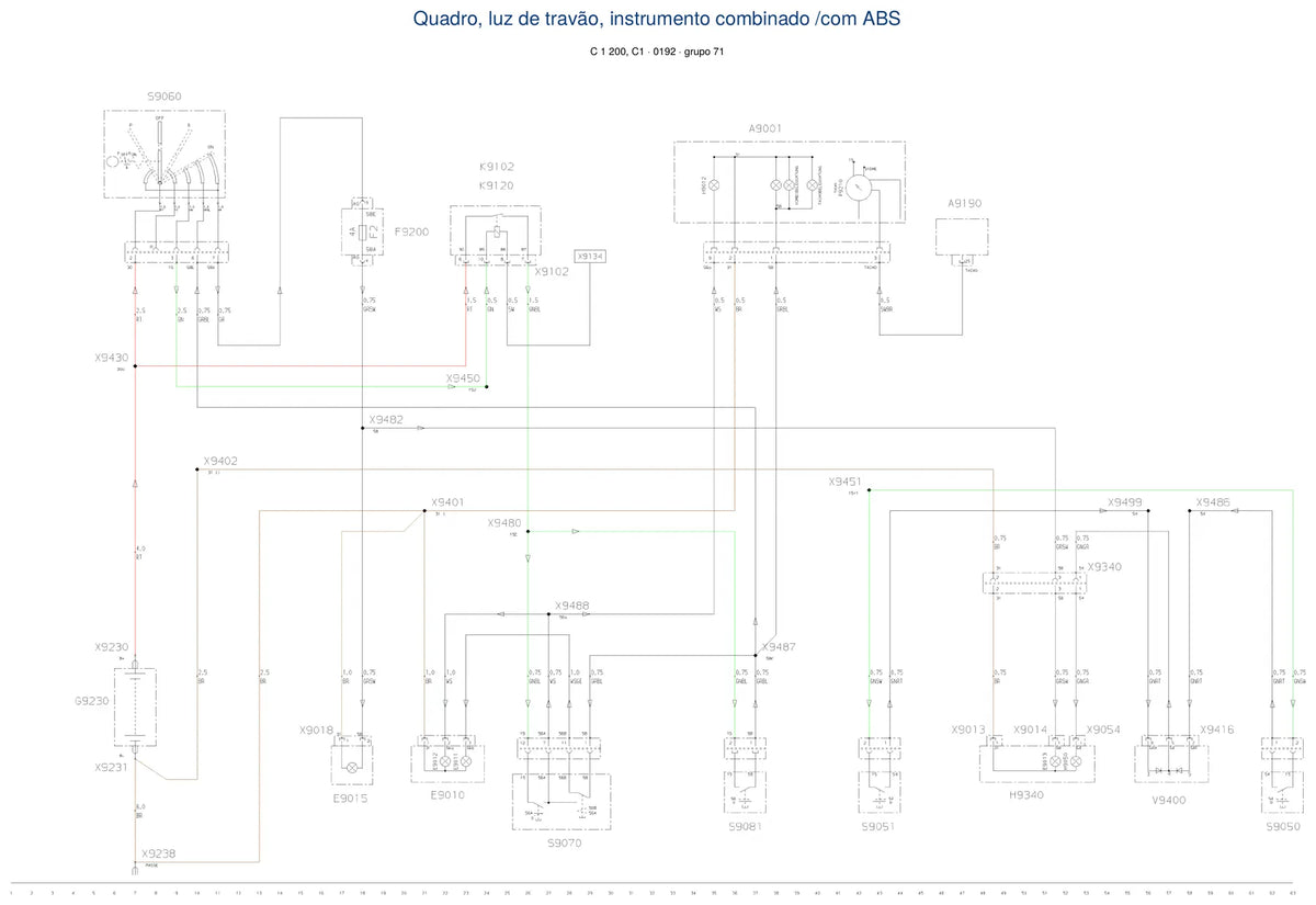 Página do Diagrama Elétrico BMW C1 200 — esquema de fiação em PDF