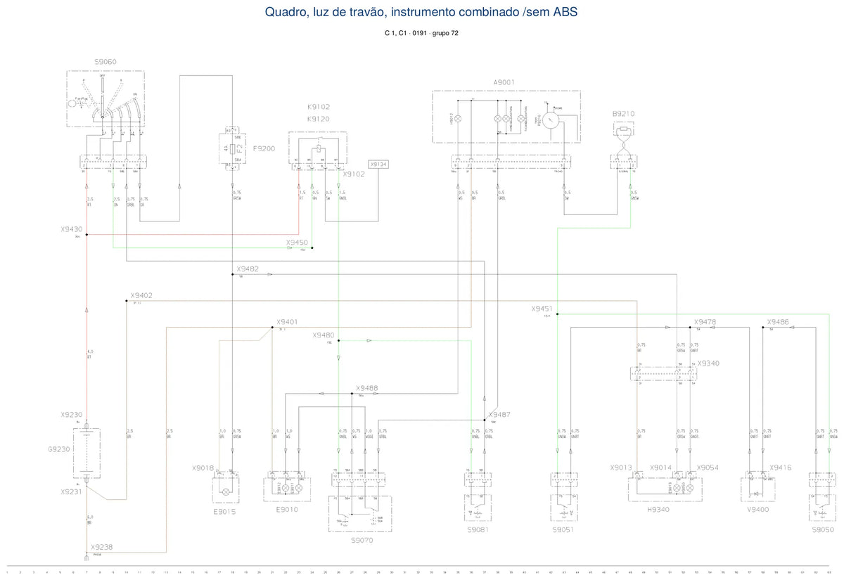 Página do Diagrama Elétrico BMW C1 — esquema de fiação em PDF