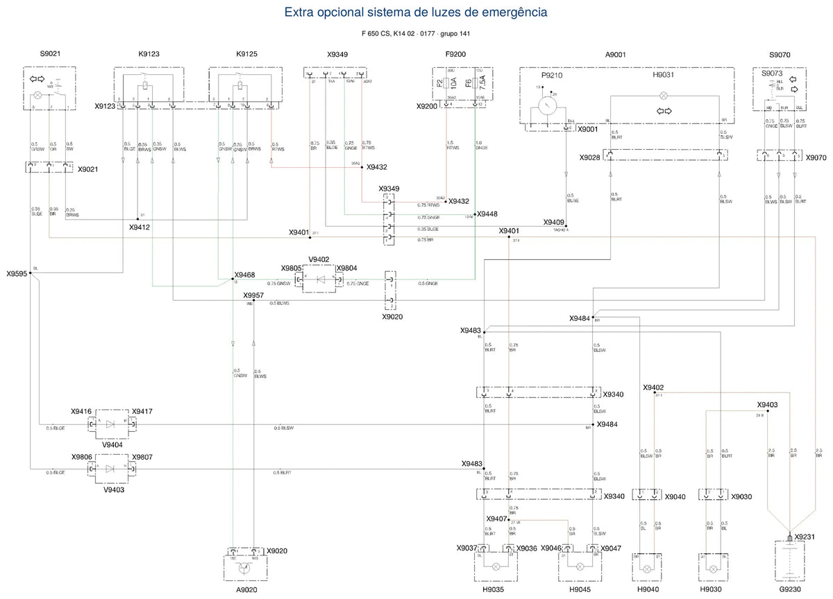 Página do Diagrama Elétrico BMW F 650 CS — esquema de fiação em PDF