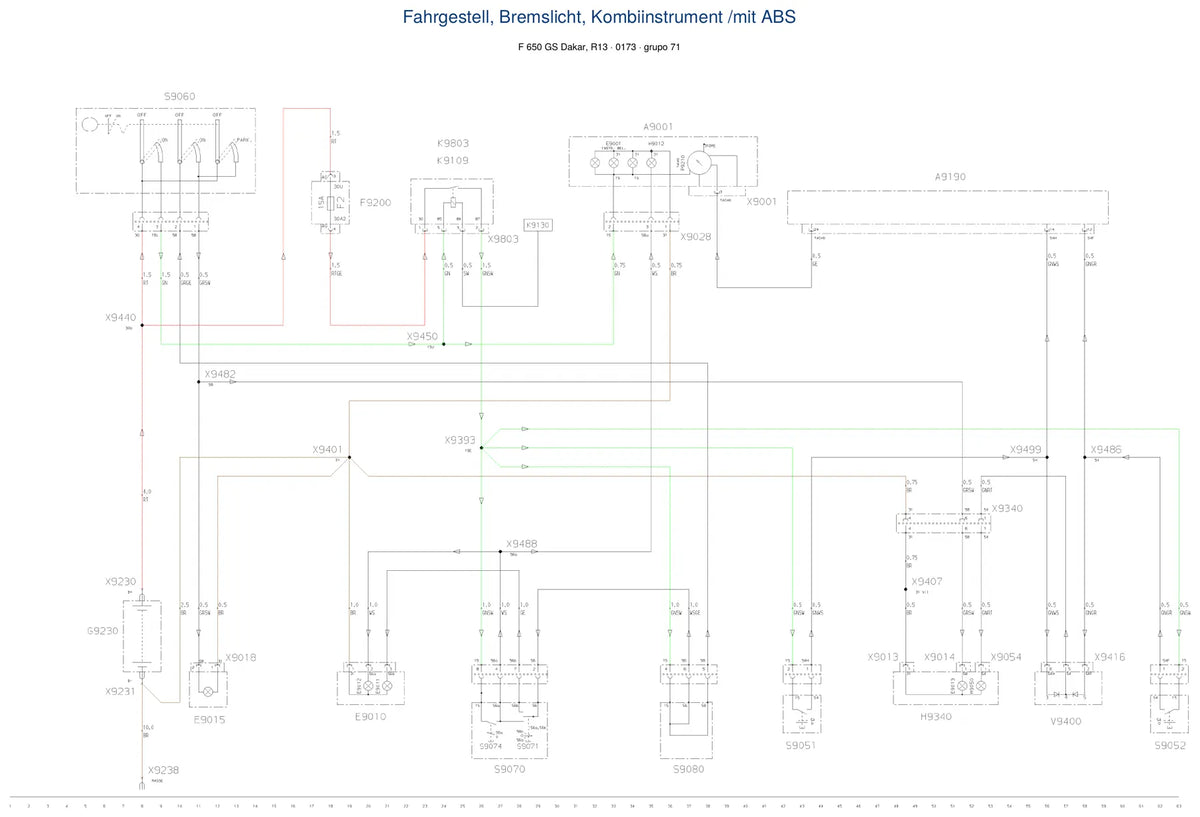 Página do Diagrama Elétrico BMW F 650 GS Dakar — esquema de fiação em PDF