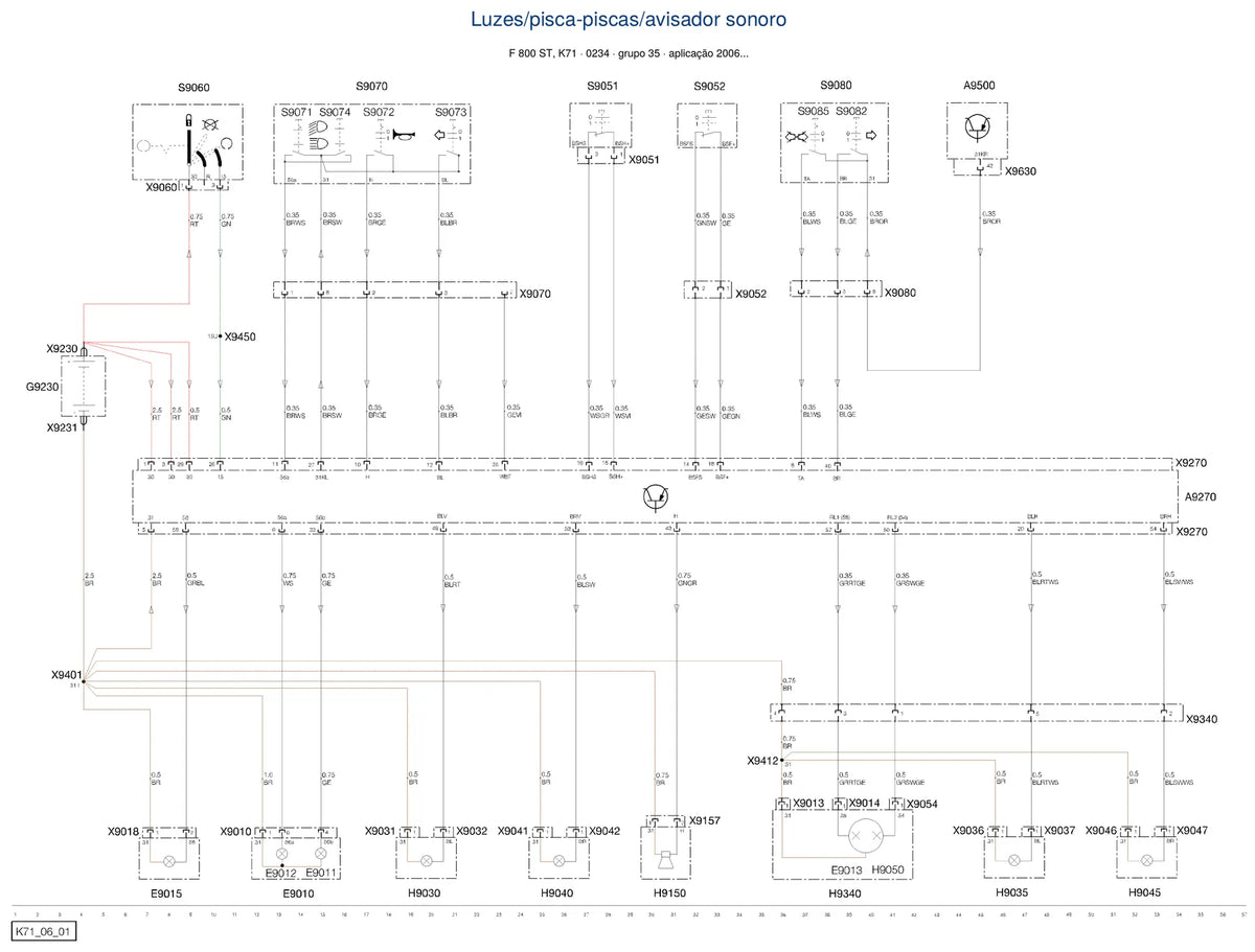 Página do Diagrama Elétrico BMW F 800 ST — esquema de fiação em PDF