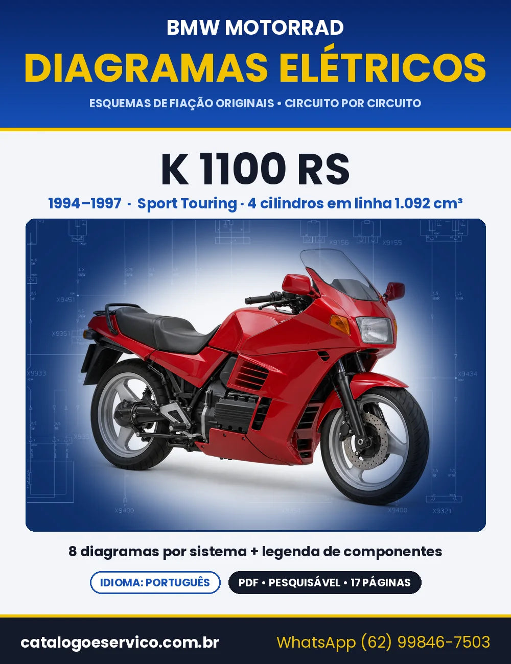 Capa do Diagrama Elétrico BMW K 1100 RS em PDF