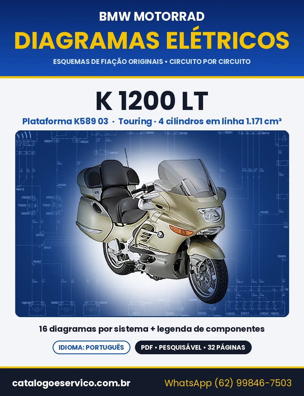 Capa do Diagrama Elétrico BMW K 1200 LT em PDF
