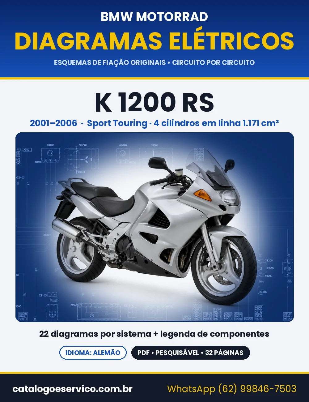 Capa do Diagrama Elétrico BMW K 1200 RS em PDF