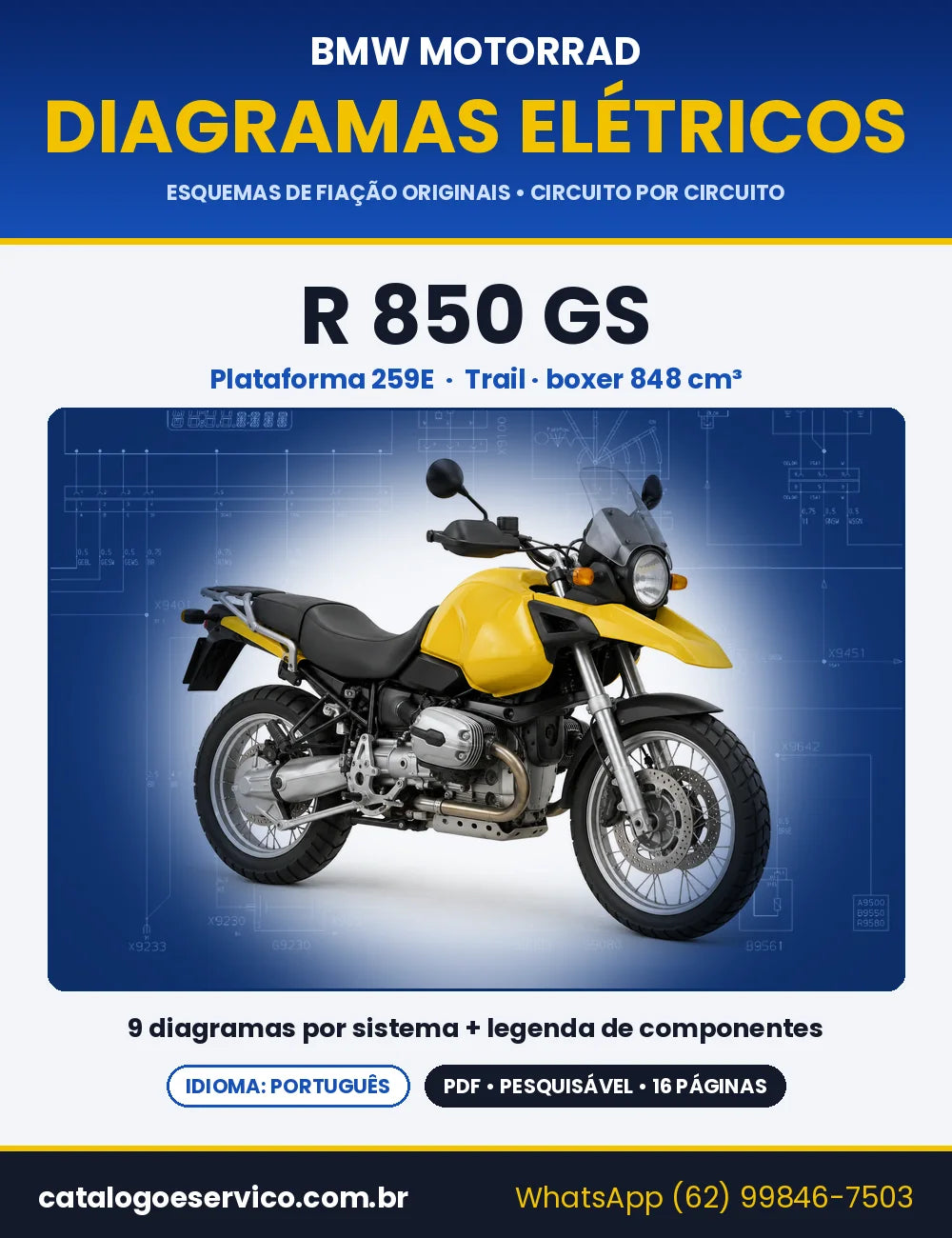 Capa do Diagrama Elétrico BMW R 850 GS em PDF