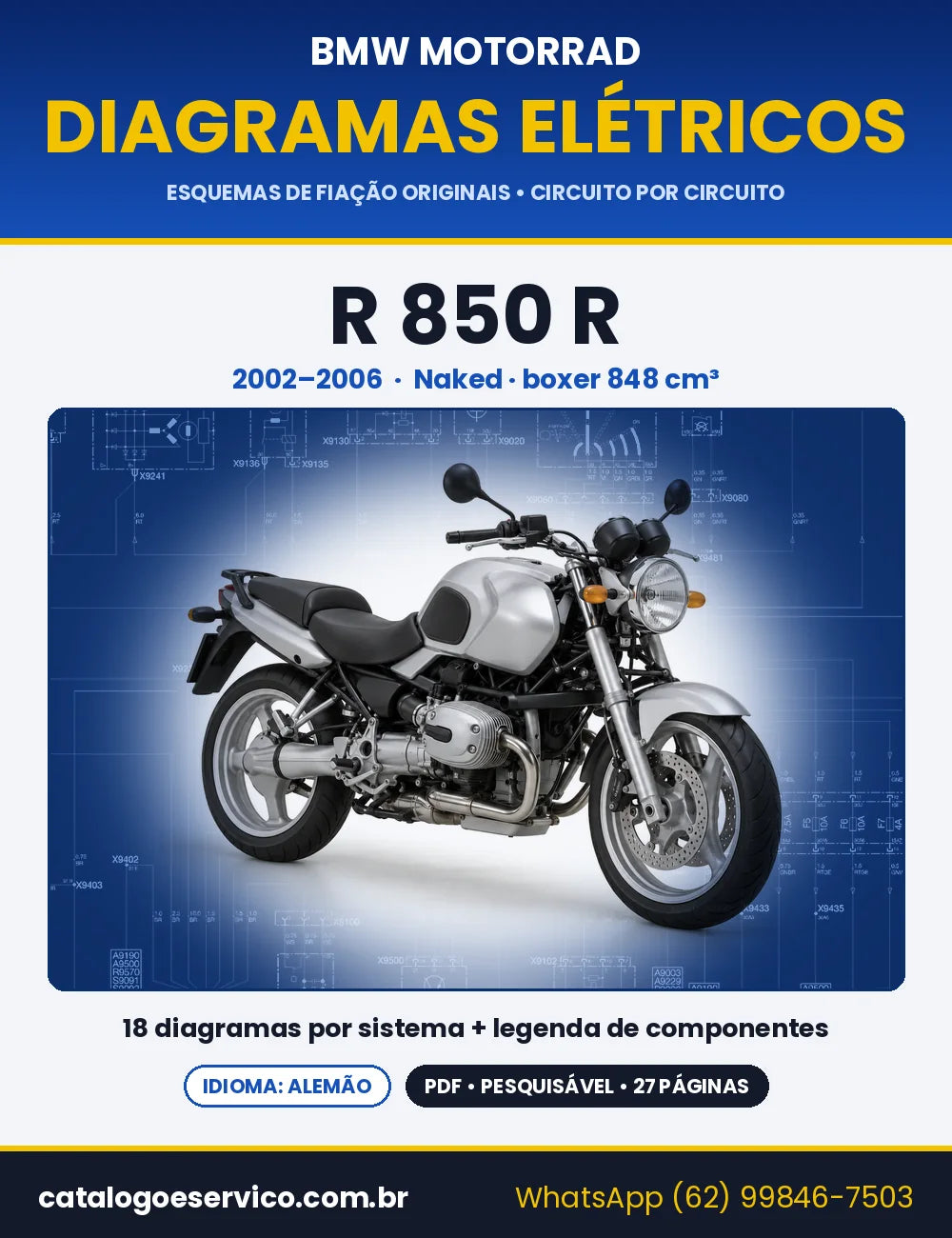 Capa do Diagrama Elétrico BMW R 850 R em PDF
