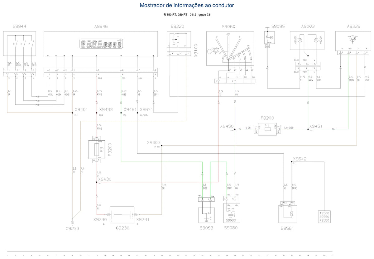 Página do Diagrama Elétrico BMW R 850 RT — esquema de fiação em PDF
