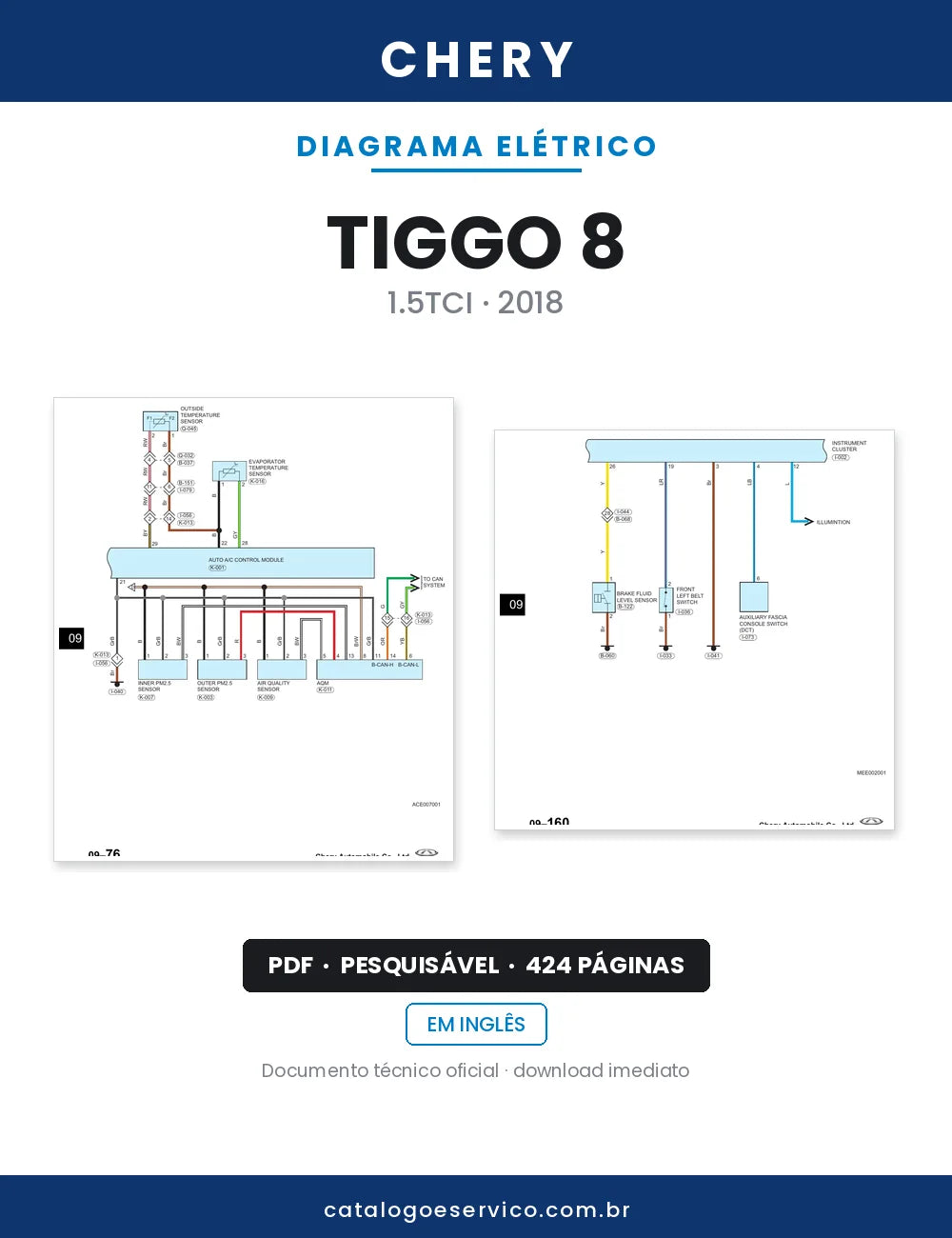 Diagrama Elétrico Chery Tiggo 8 — capa