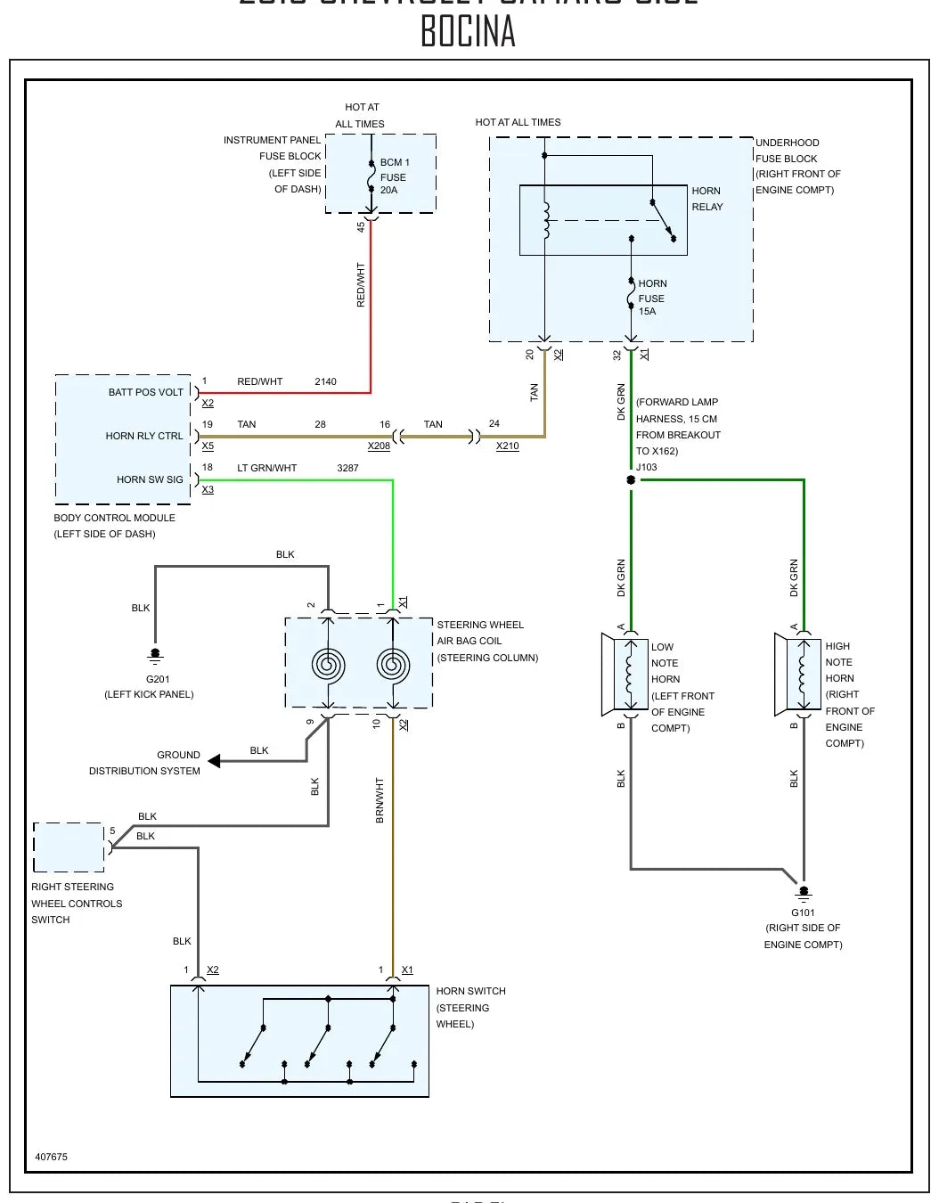Diagrama Elétrico Chevrolet Camaro — prancha de circuito 3
