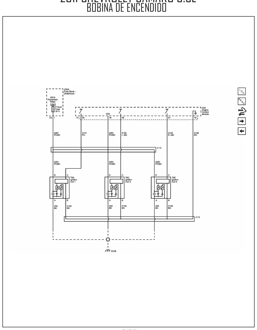 Diagrama Elétrico Chevrolet Camaro — prancha de circuito 1