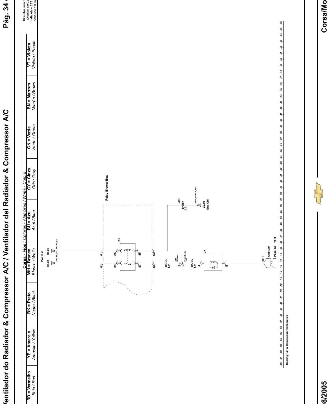 Diagrama Elétrico Chevrolet Corsa — prancha de circuito 2