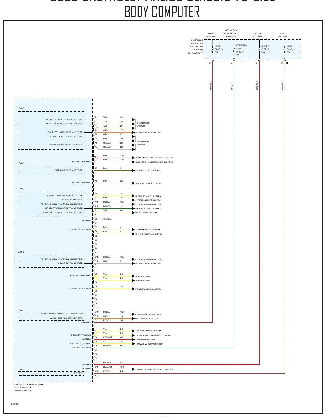 Diagrama Elétrico Chevrolet Malibu Classic — prancha de circuito 2