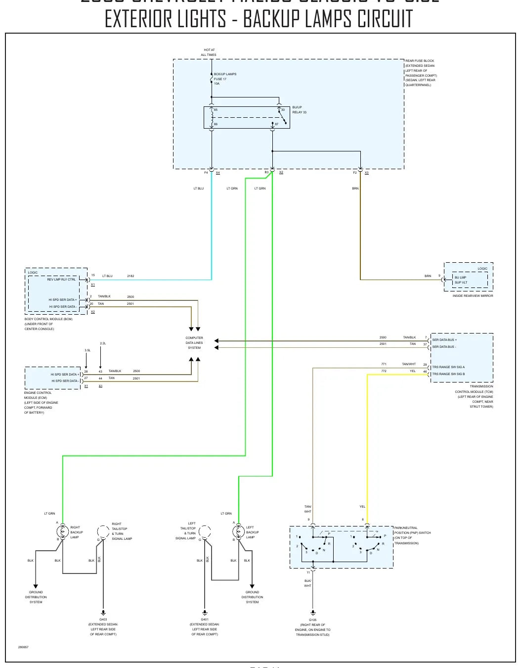 Diagrama Elétrico Chevrolet Malibu Classic — prancha de circuito 3