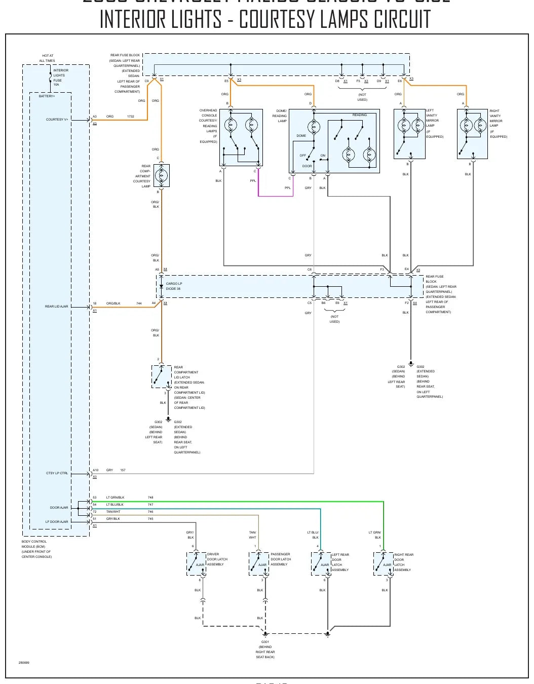 Diagrama Elétrico Chevrolet Malibu Classic — prancha de circuito 4