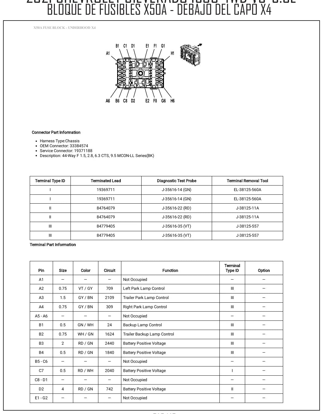 Diagrama Elétrico Chevrolet Silverado 1500 — prancha de circuito 2