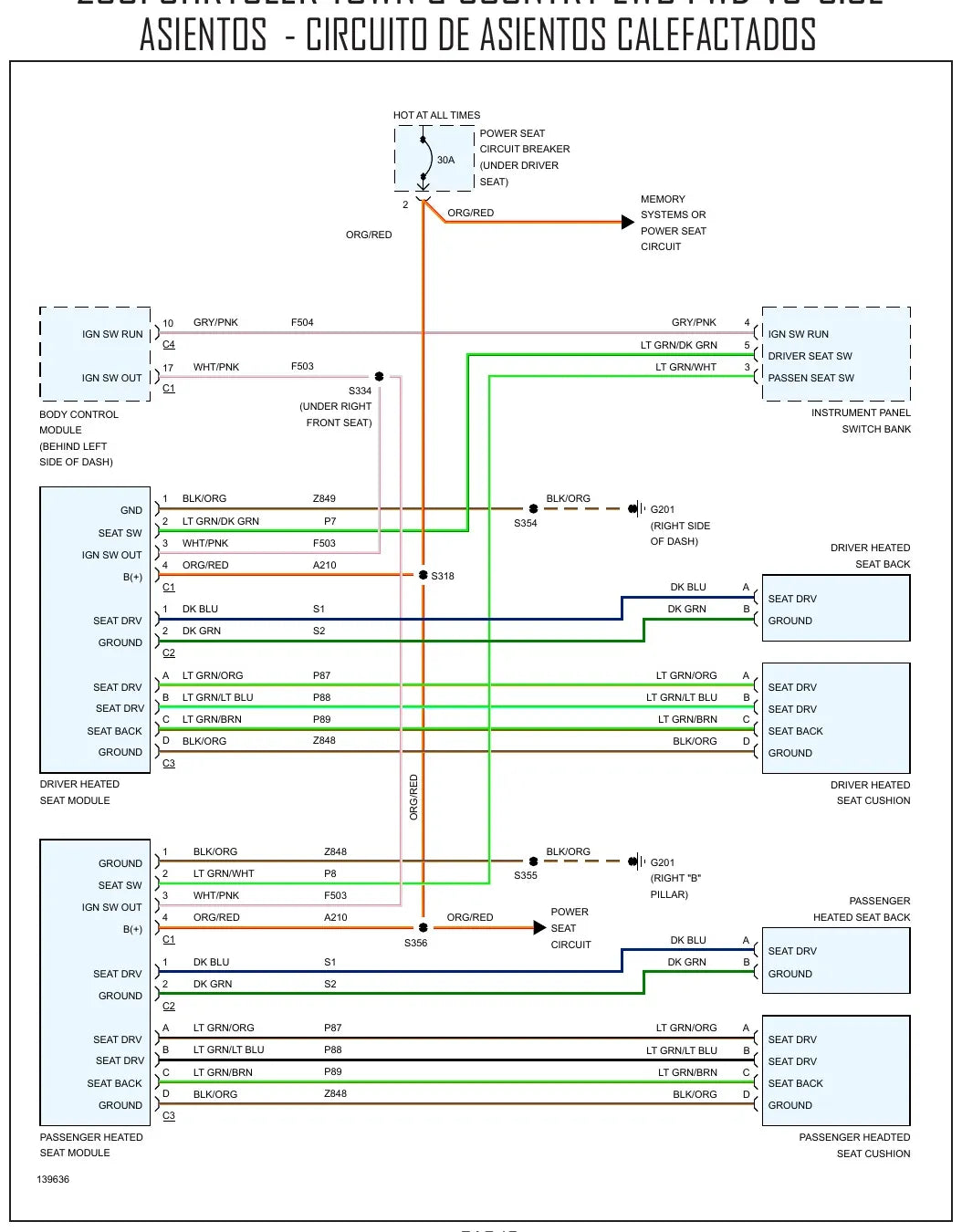 Diagrama Elétrico Chrysler Town & Country — prancha de circuito 1