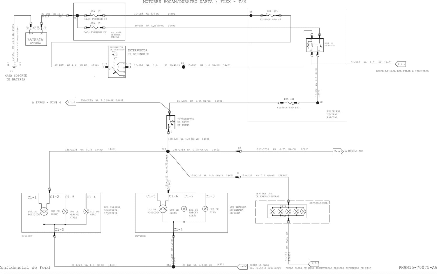 Diagrama Elétrico Ford EcoSport — prancha de circuito 1