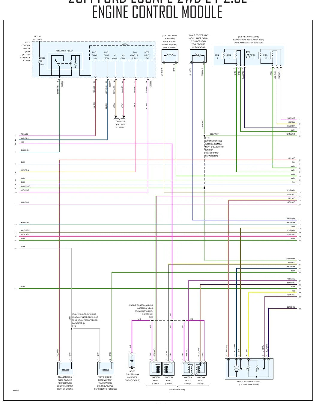 Diagrama Elétrico Ford Escape — prancha de circuito 1