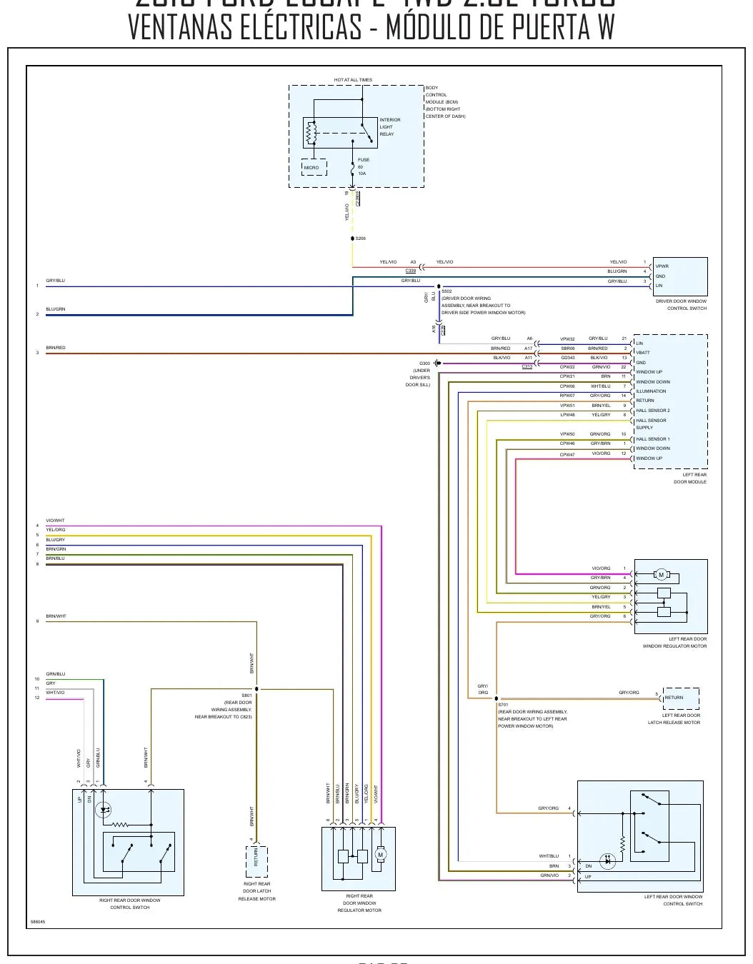 Diagrama Elétrico Ford Escape — prancha de circuito 1