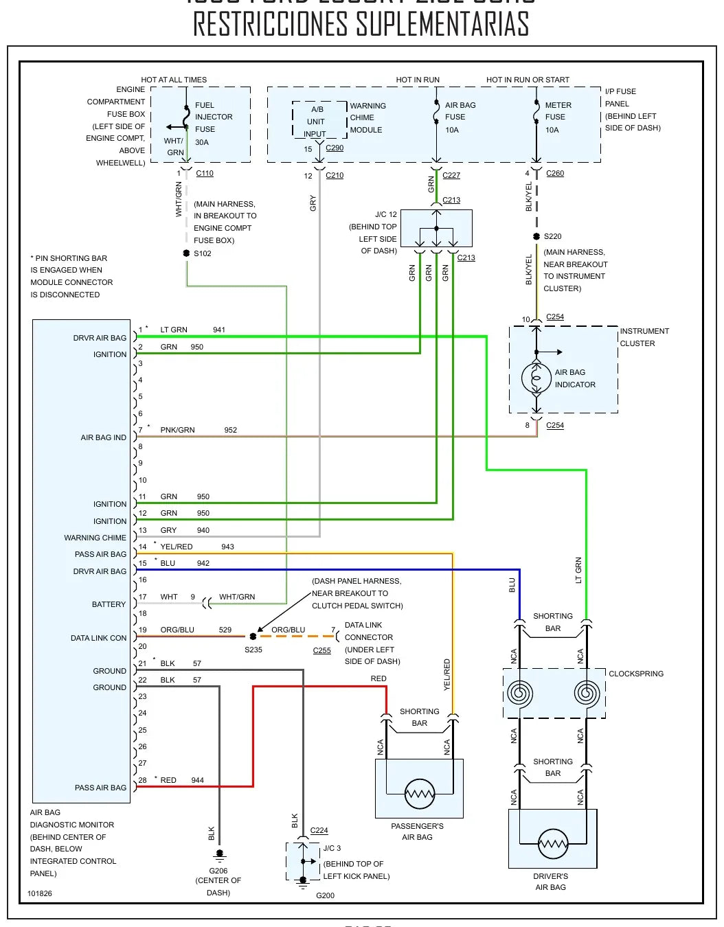 Diagrama Elétrico Ford Escort — prancha de circuito 1