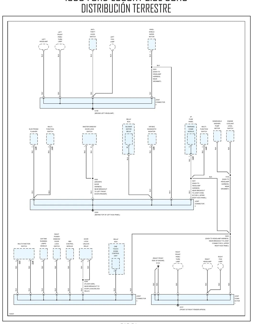 Diagrama Elétrico Ford Escort — prancha de circuito 2