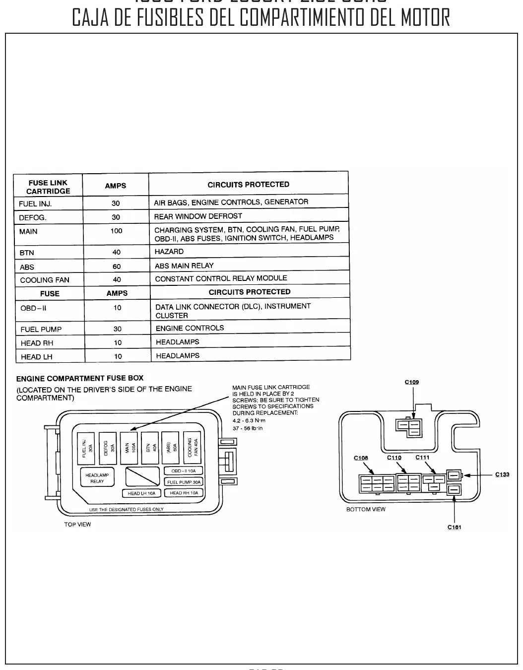 Diagrama Elétrico Ford Escort — prancha de circuito 3