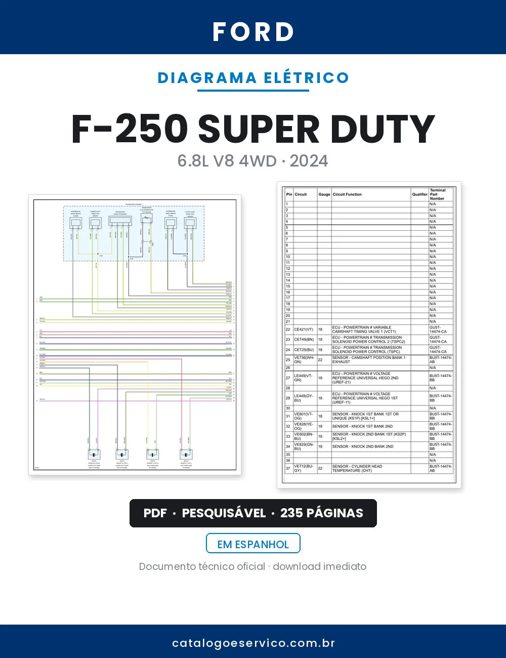 Diagrama Elétrico Ford F-250 Super Duty — capa