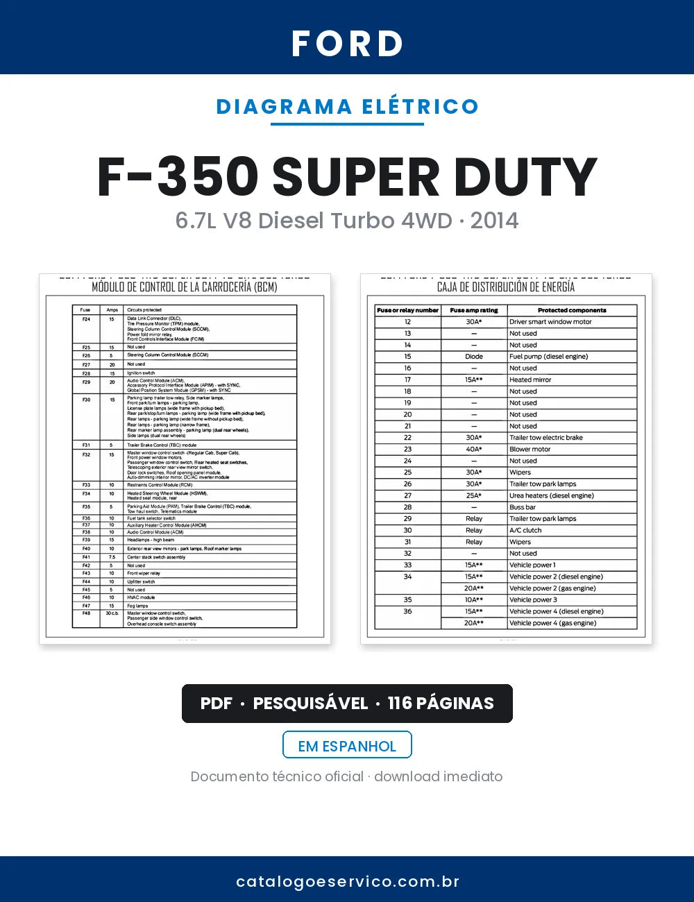 Diagrama Elétrico Ford F-350 Super Duty — capa