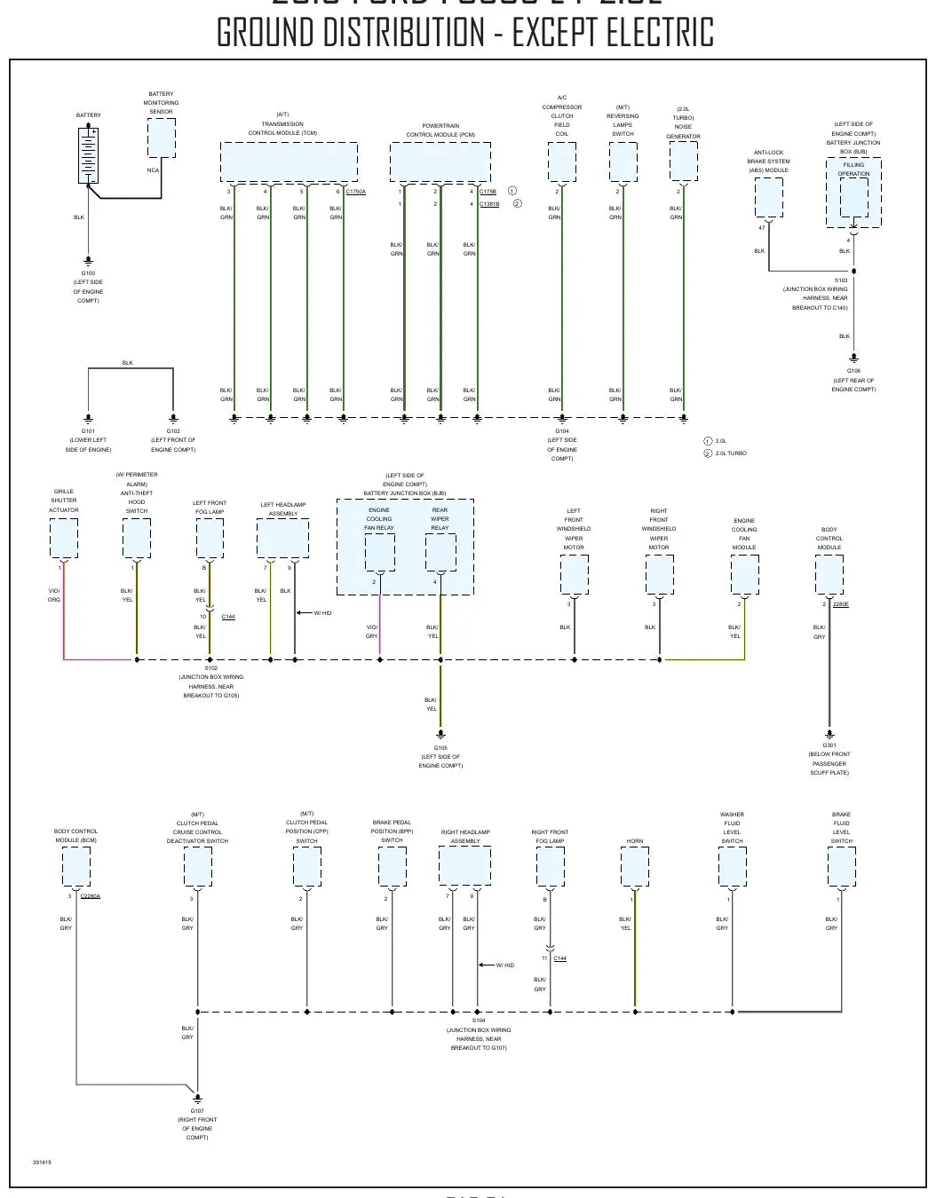 Diagrama Elétrico Ford Focus — prancha de circuito 2