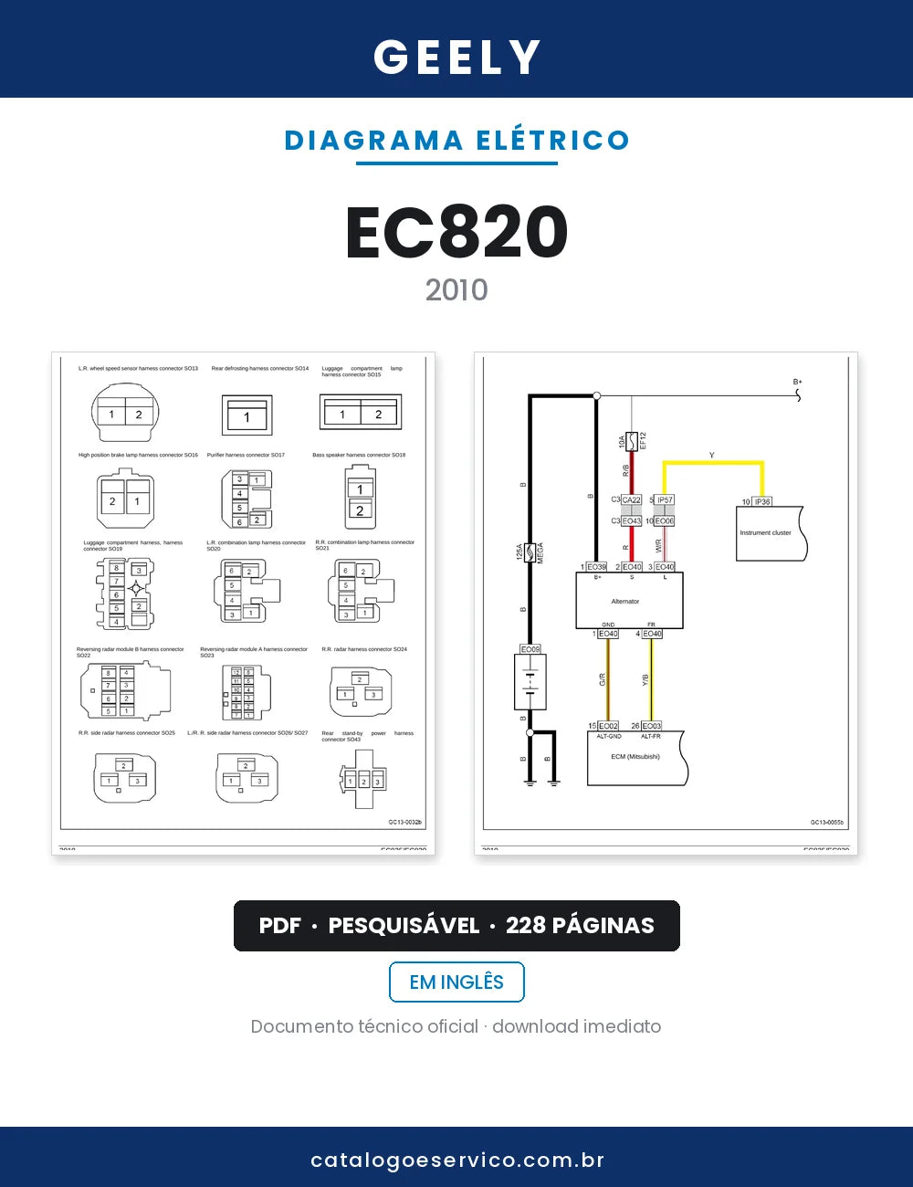 Diagrama Elétrico Geely EC820 — capa