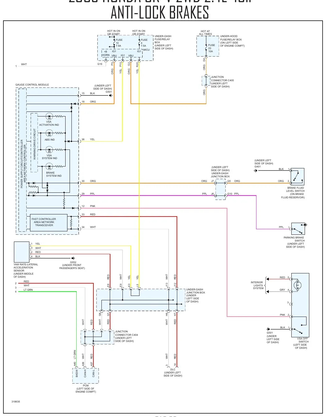 Diagrama Elétrico Honda CR-V — prancha de circuito 1