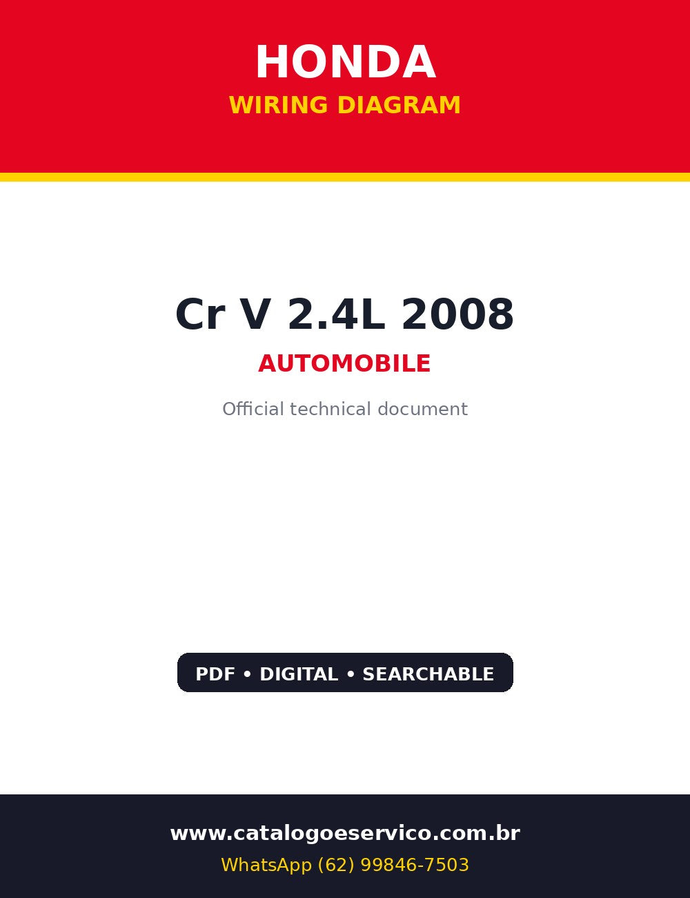 Diagrama Elétrico Honda Cr V 2.4L 2008 — CR-V 2008: do ABS ao sistema de audio