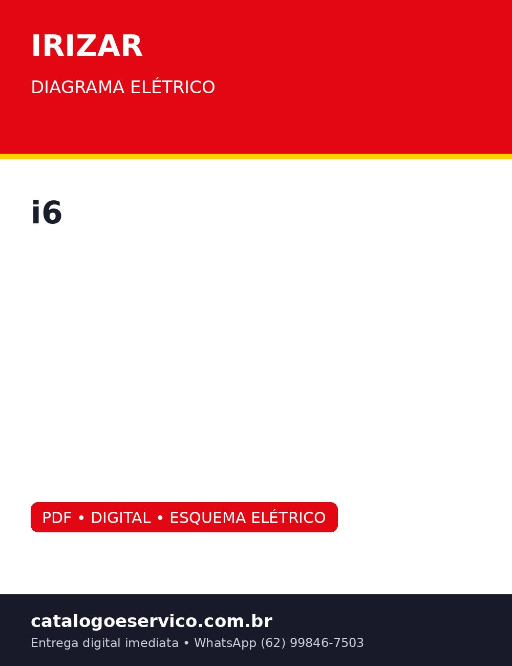 Diagrama Elétrico Irizar i6 — Diagrama A3 do Irizar i6 com a interface pronta