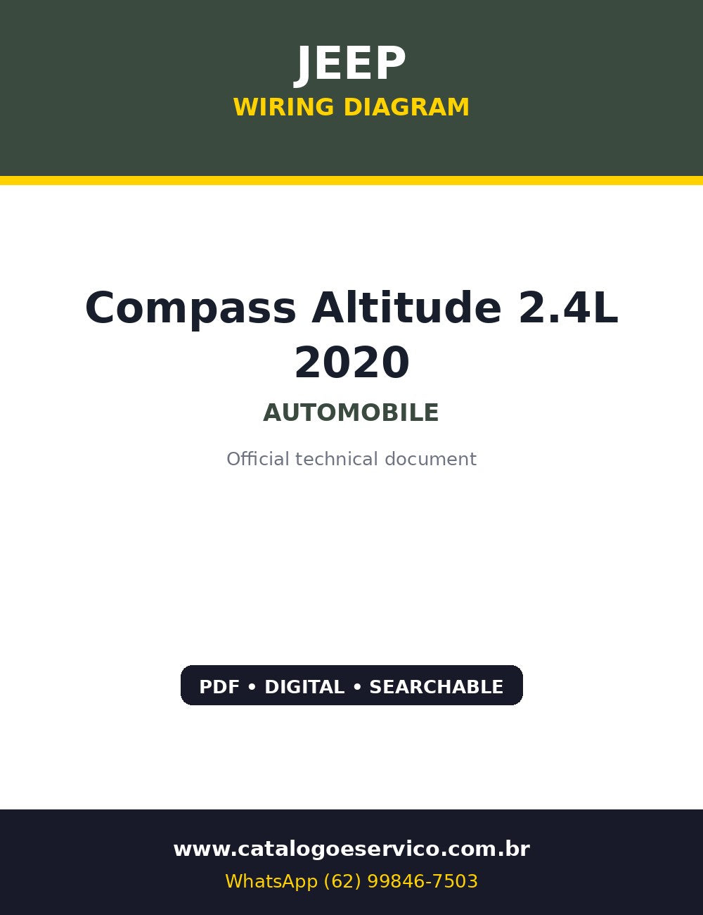 Diagrama Elétrico Jeep Compass Altitude 2.4L 2020 — Circuitos por sistema com caixa de transferência, ADAS