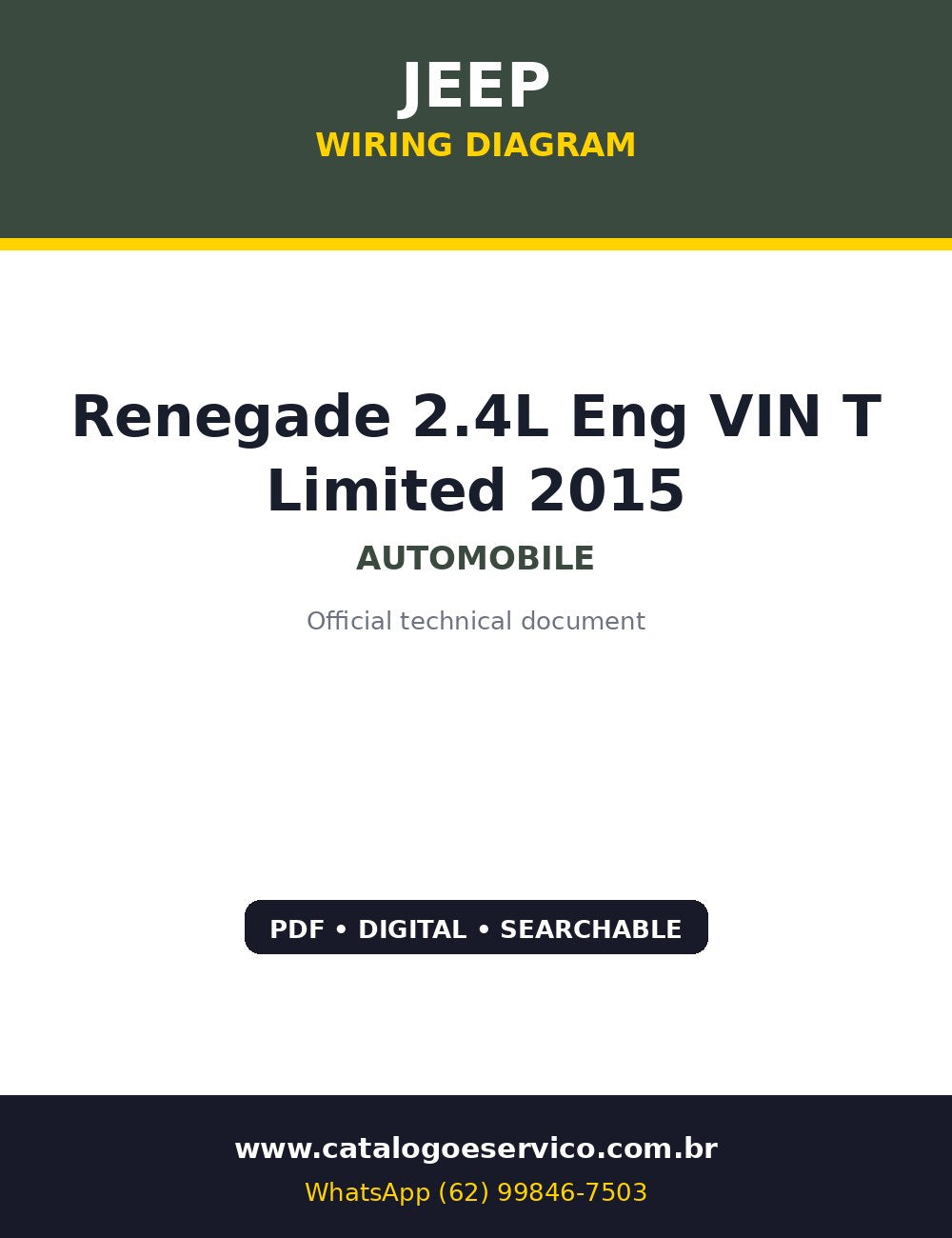 Diagrama Elétrico Jeep Renegade 2.4L Eng VIN T Limited 2015 — 2015 com a rede CAN B mapeada sinal