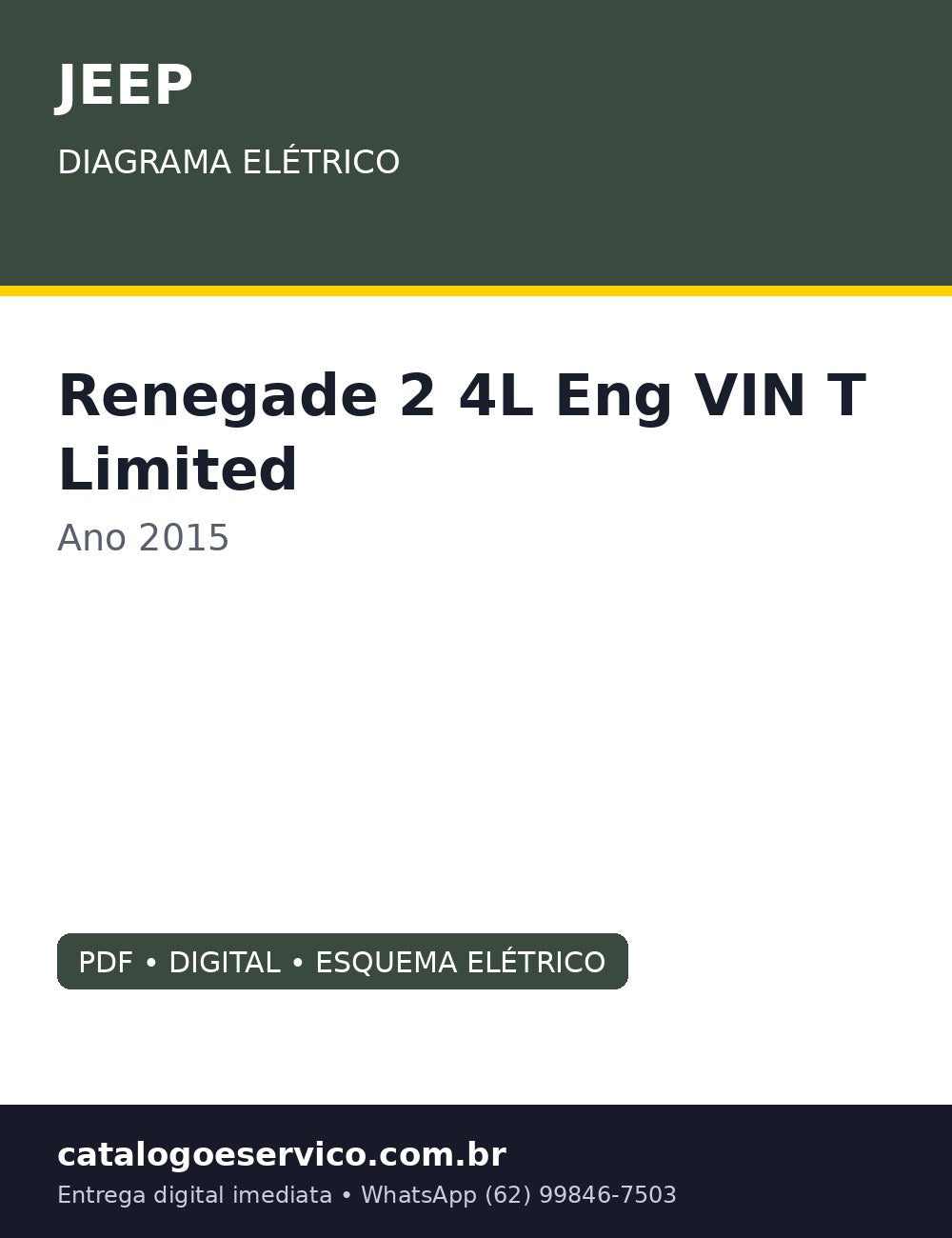 Diagrama Elétrico Jeep Renegade 2.4L Eng VIN T Limited 2015 — 2015 com a rede CAN B mapeada sinal
