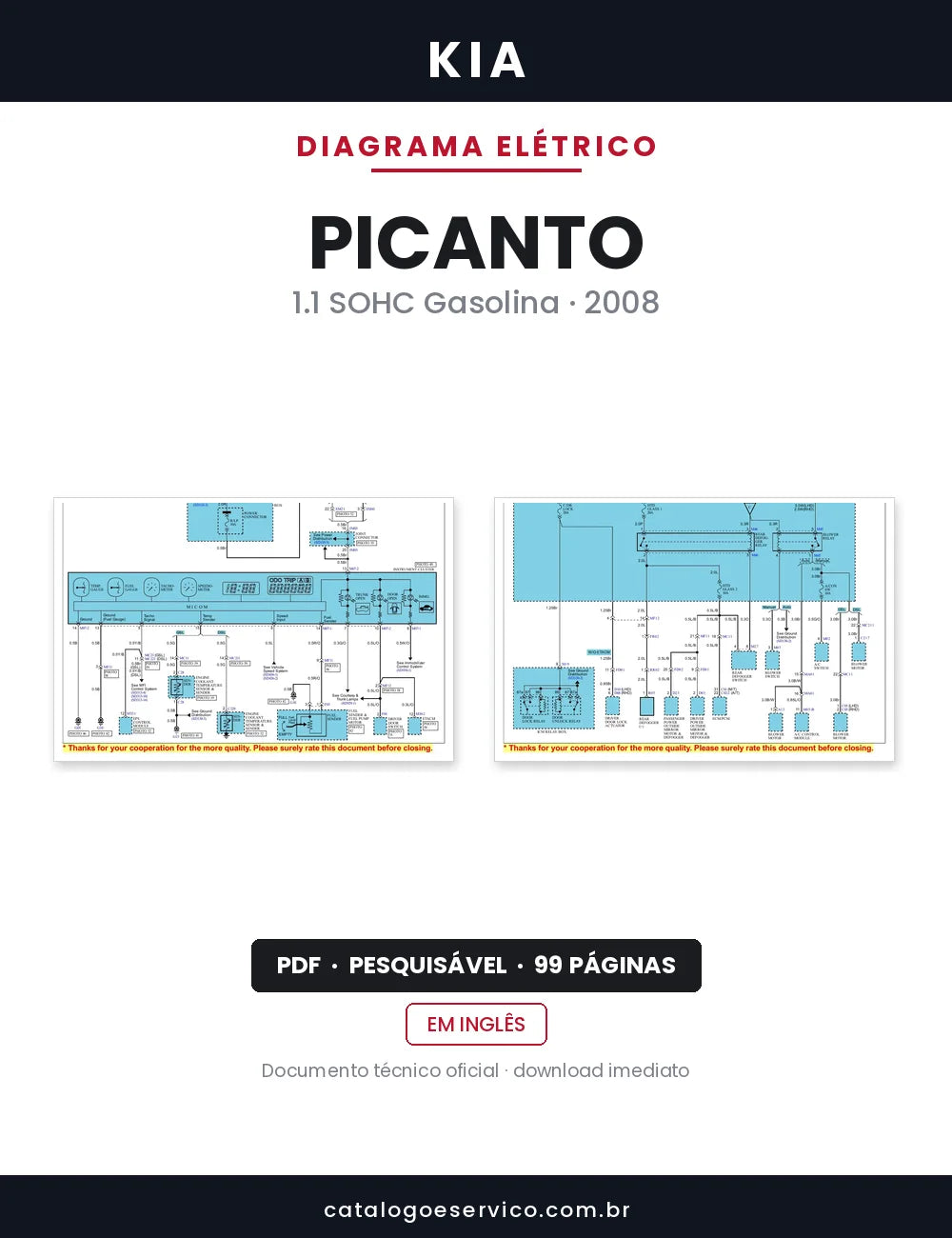 Diagrama Elétrico Kia Picanto — capa