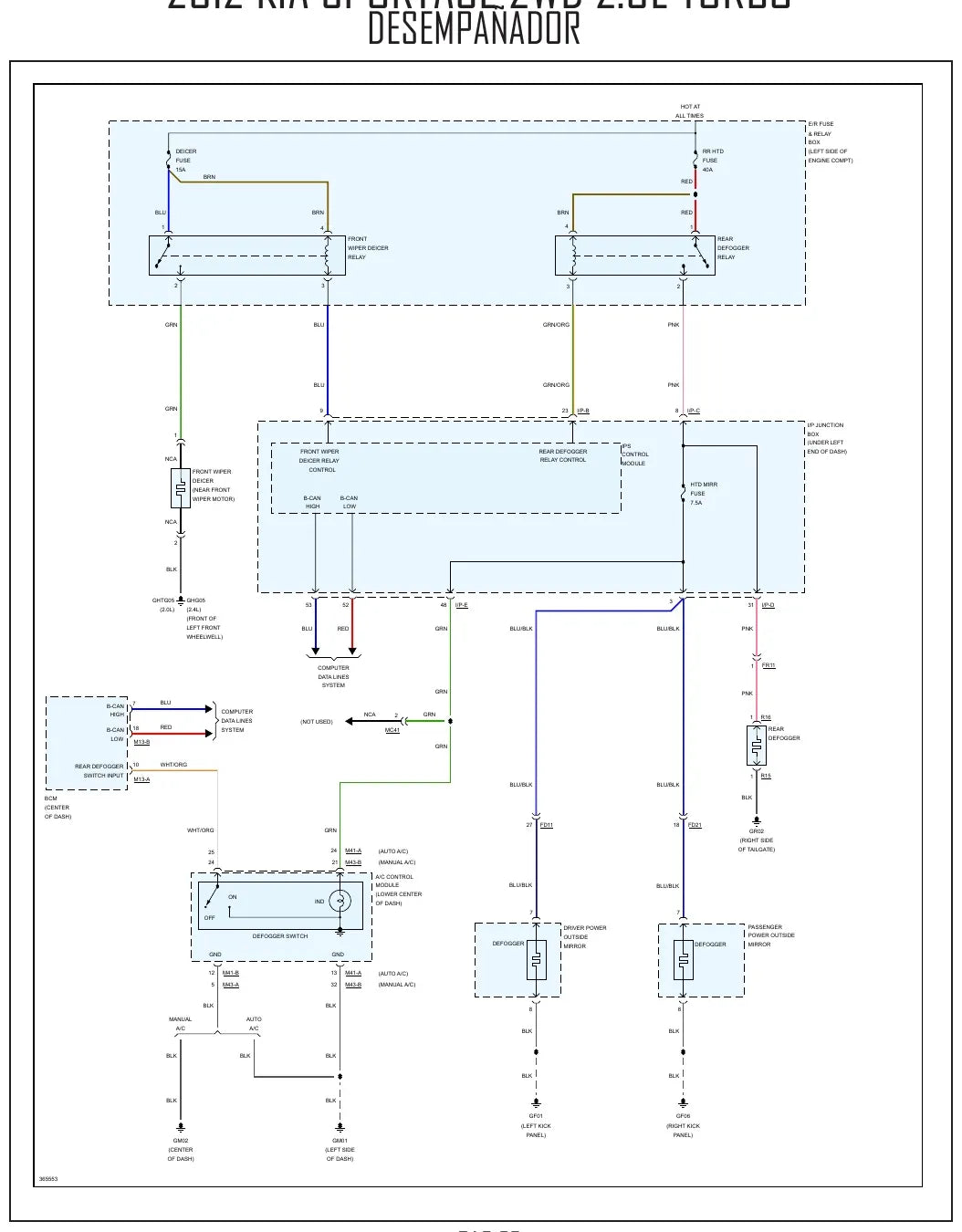 Diagrama Elétrico Kia Sportage — prancha de circuito 4