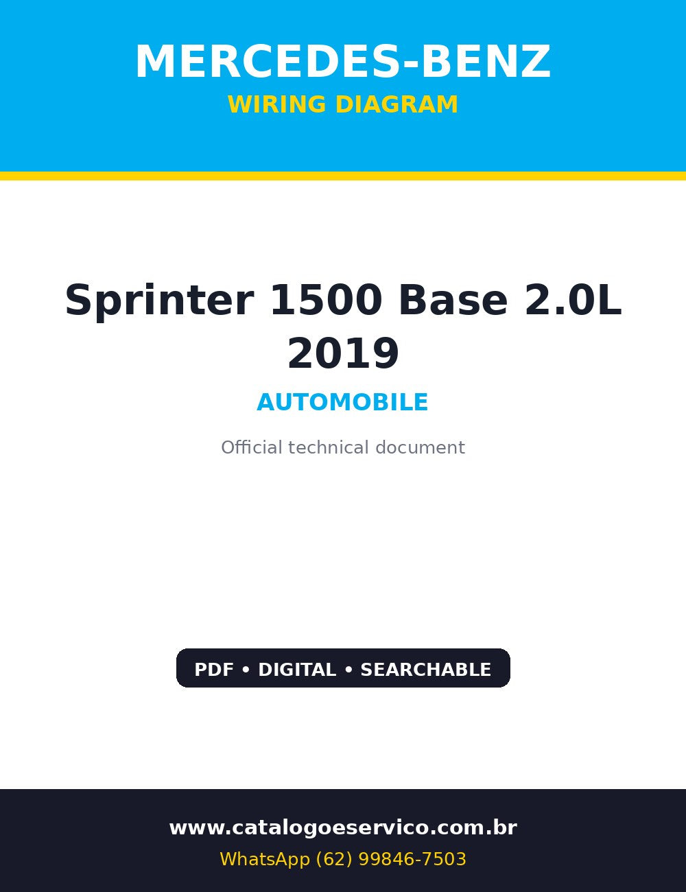 Capa de Diagrama Elétrico Mercedes-Benz Sprinter 1500 Base 2.0L 2019