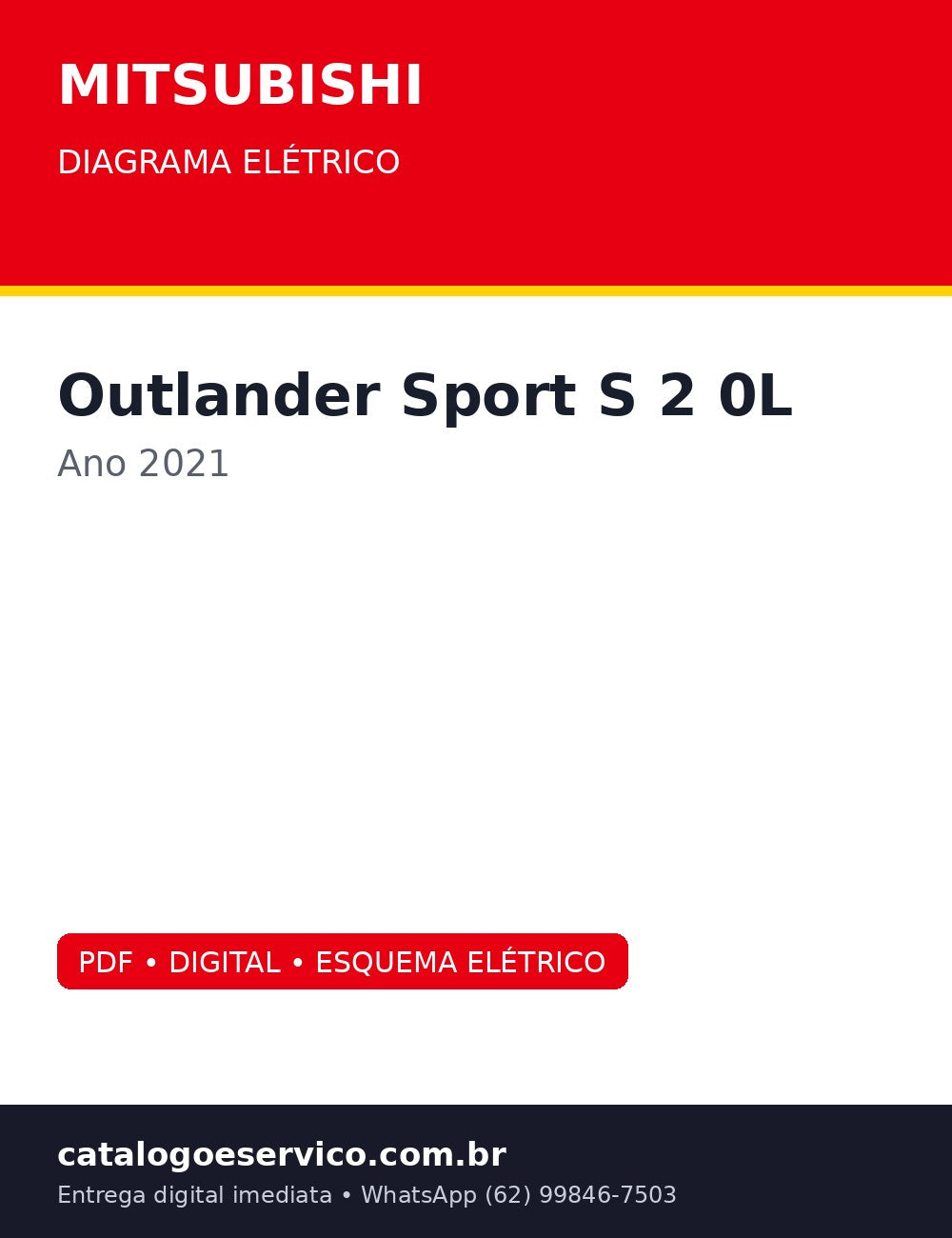 Diagrama Elétrico Mitsubishi Outlander Sport S 2.0L 2021 — 2021: do CVT ao alerta de ponto cego