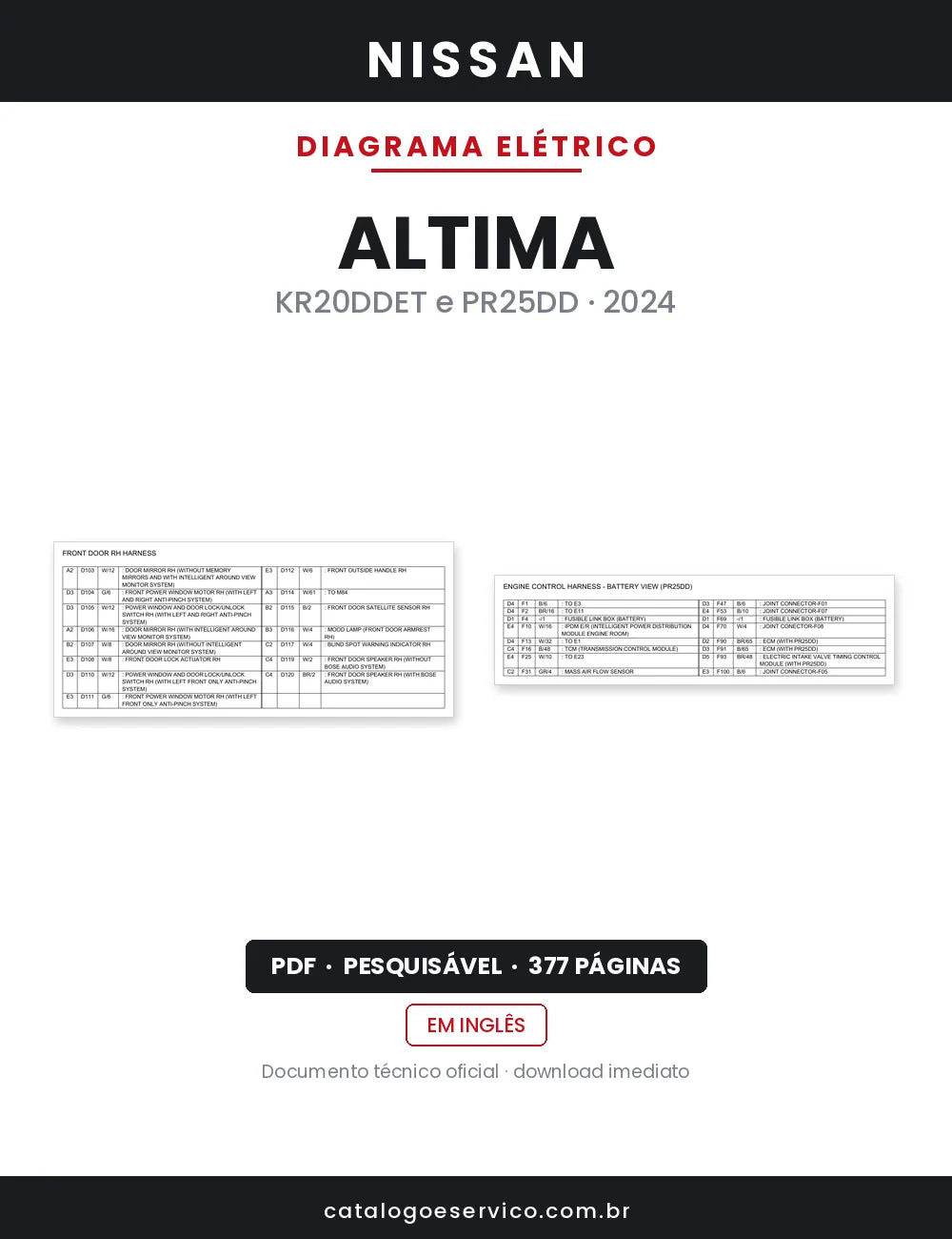 Diagrama Elétrico Nissan Altima — capa