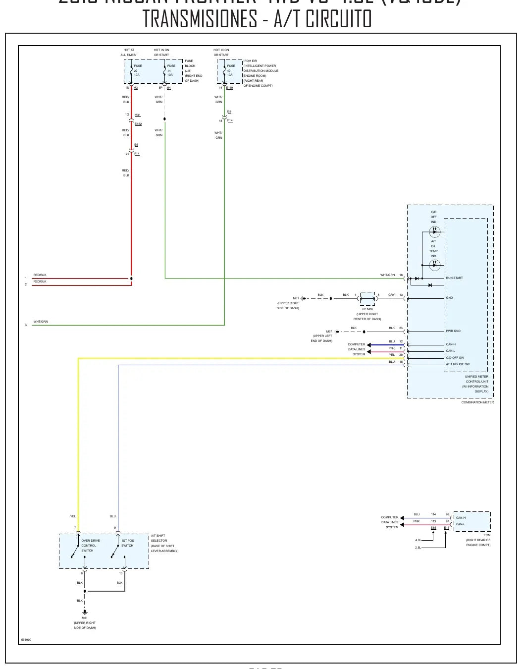 Diagrama Elétrico Nissan Frontier — prancha de circuito 3