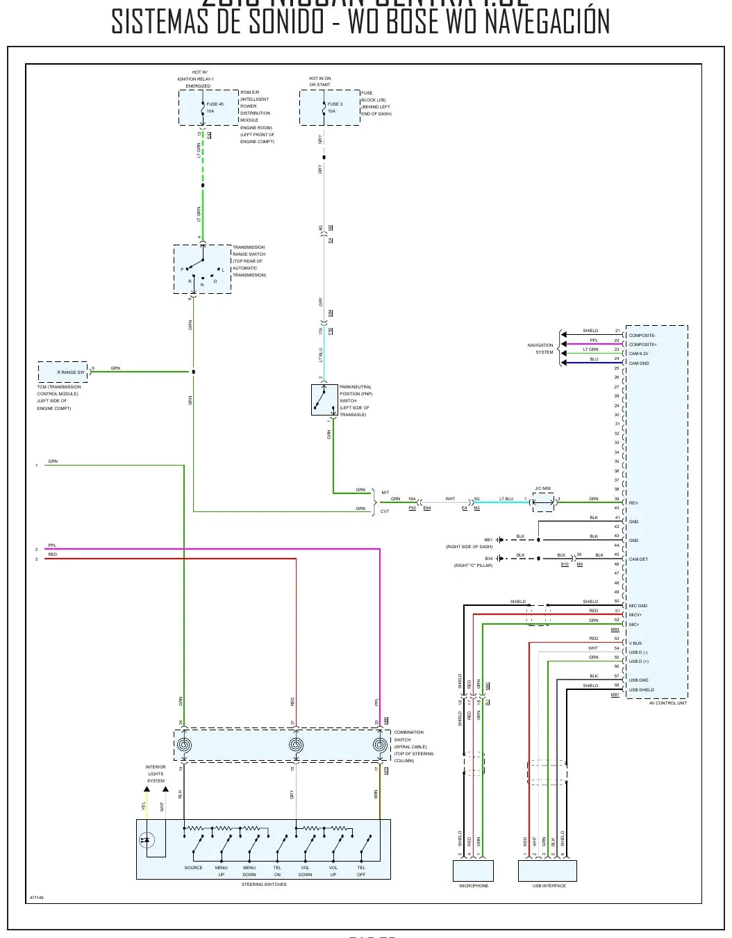 Diagrama Elétrico Nissan Sentra — prancha de circuito 1