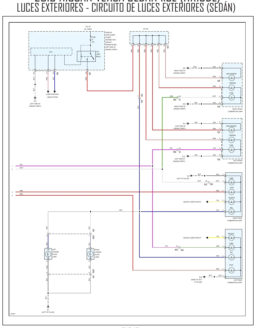 Diagrama Elétrico Nissan Versa — prancha de circuito 1