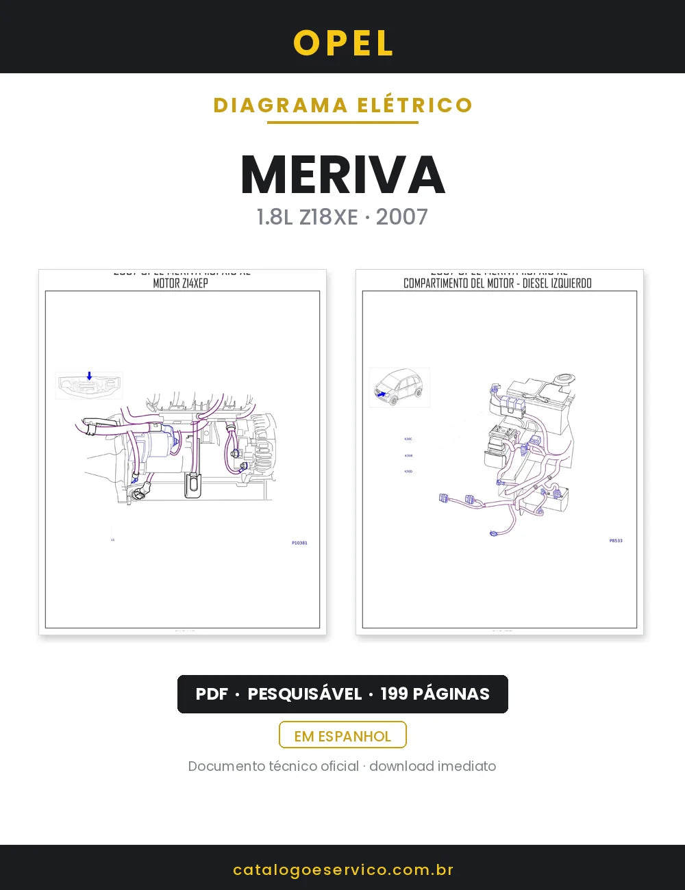 Diagrama Elétrico Opel Meriva — capa