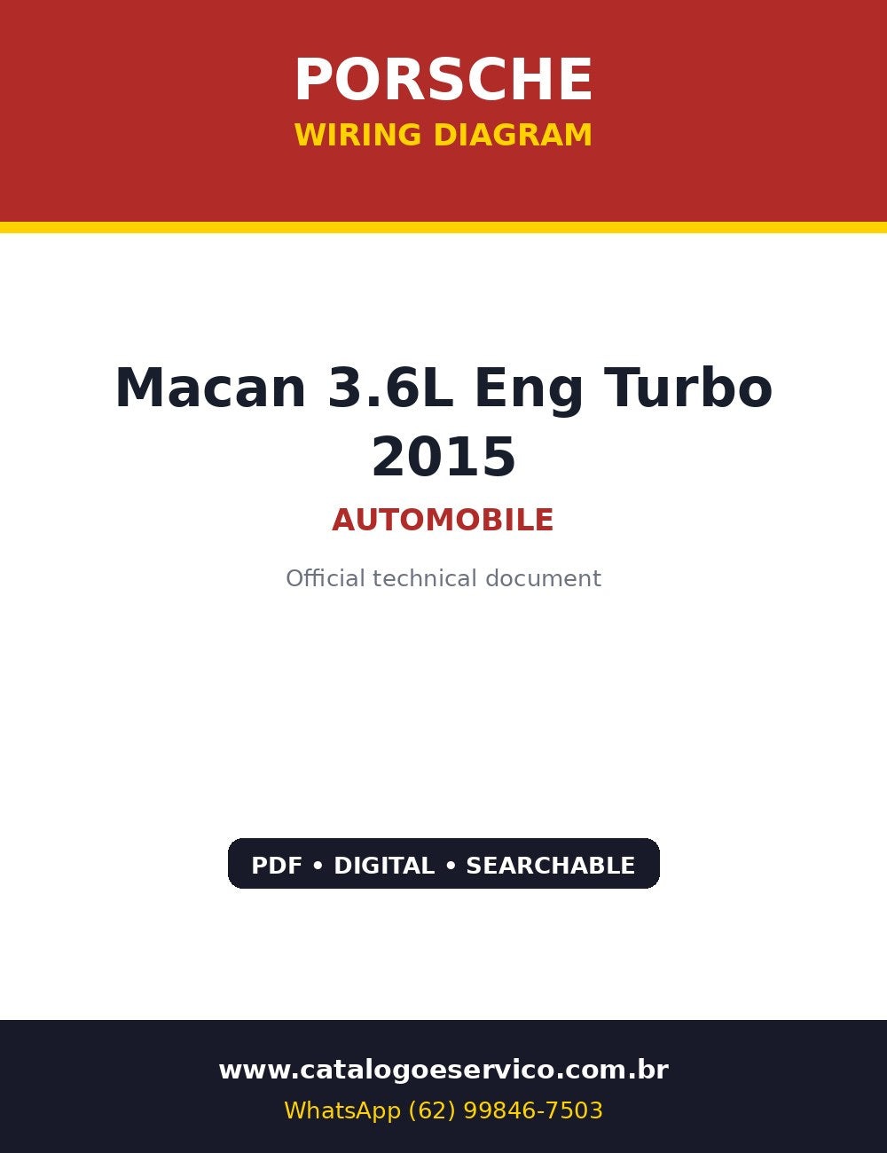 Diagrama Elétrico Porsche Macan 3.6L Eng Turbo 2015 — Circuitos por sistema com AWD, PDK, suspensão a ar, ADAS