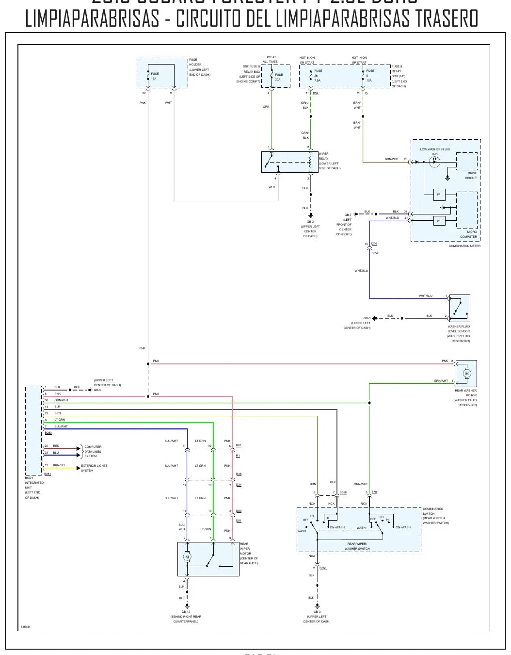 Diagrama Elétrico Subaru Forester — prancha de circuito 4