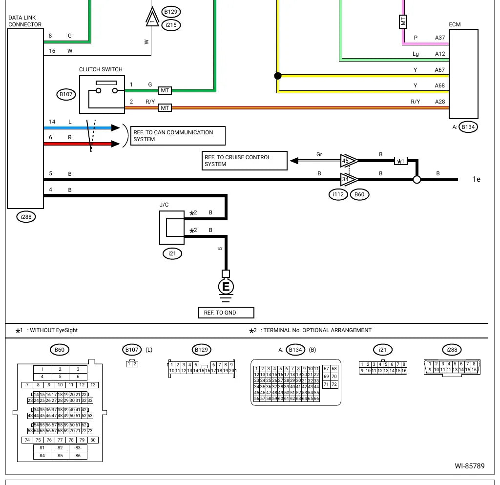 Diagrama Elétrico Subaru Impreza Sedan — prancha de circuito 1
